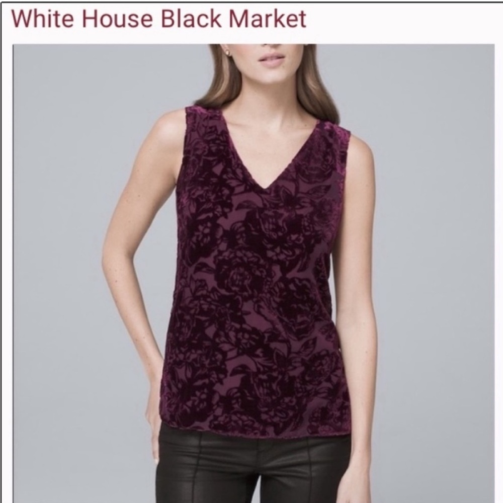 White House Black Market Velvet Burnout Shell Top✨